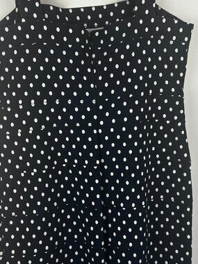 Tommy Hilfiger Women’s Polka Dot Dress Size 10 Black White Sleeveless Midi